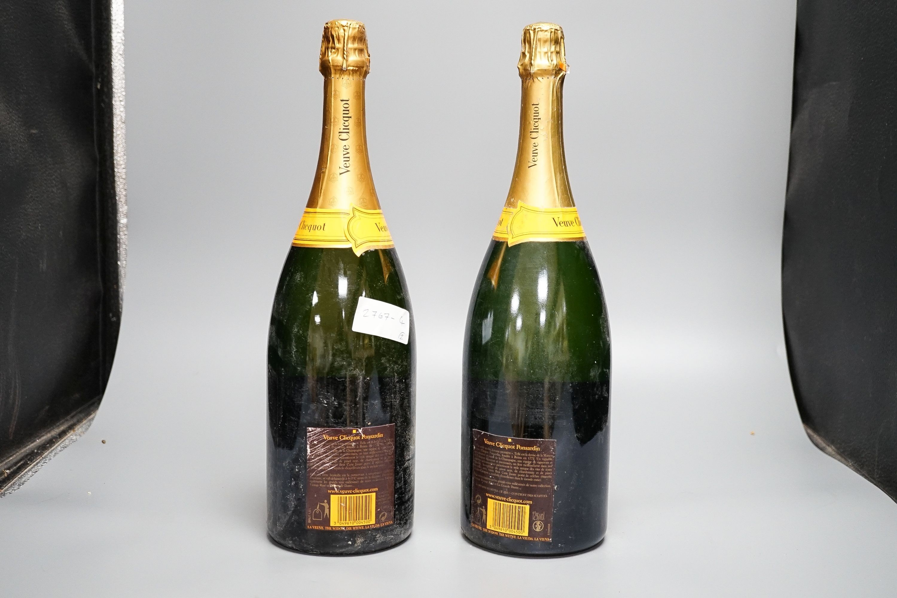 Two magnums Veuve Cliquot champagne